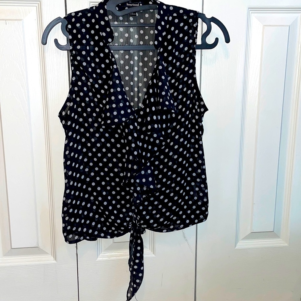 💠Small Womens Ruffle Polkadot  Heartsoul Mid Crop Top💠